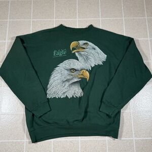 Vintage 90s Santee  Crewneck Eagle Print  Sweatshirt Adult XL made in USA